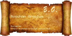 Boschan Orsolya névjegykártya